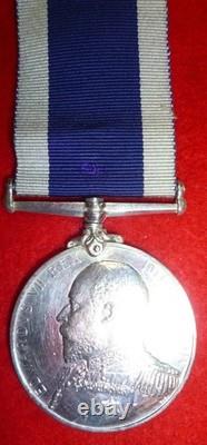 Royal Navy L. S. & G. C. Medal, Edward VII issue to H. M. S. Hannibal (Harry Treeby)