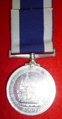 Royal Navy L. S. & G. C. Medal, Edward VII issue to H. M. S. Hannibal (Harry Treeby)