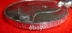 Royal Navy L. S. & G. C. Medal, Edward VII issue to H. M. S. Hannibal (Harry Treeby)
