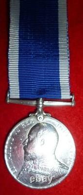 Royal Navy Long Service Medal Edward VII to Chief Stoker Ellis H. M. S. Andromache