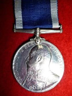 Royal Navy Long Service Medal Edward VII to Chief Stoker Ellis H. M. S. Andromache