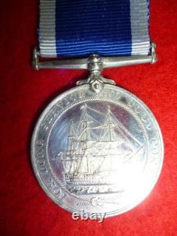 Royal Navy Long Service Medal Edward VII to Chief Stoker Ellis H. M. S. Andromache