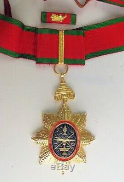 Royal Order of Cambodia Commander Medal Medallion Honor Neck Ribbon Set CM01