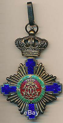 Royal STAR of ROMANIA SILVER Neck BADGE Order Romanian MEDAL COMMANDER 1878