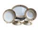 Royal Scotland 14-Piece Versace Style Gold Lattice & Medallion China Serving Set