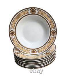 Royal Scotland 14-Piece Versace Style Gold Lattice & Medallion China Serving Set