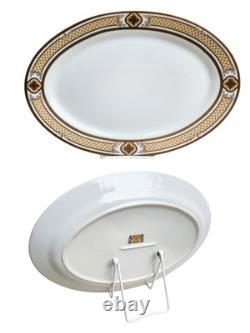 Royal Scotland 14-Piece Versace Style Gold Lattice & Medallion China Serving Set