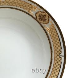 Royal Scotland 14-Piece Versace Style Gold Lattice & Medallion China Serving Set