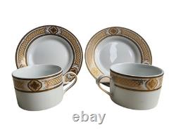 Royal Scotland 14-Piece Versace Style Gold Lattice & Medallion China Serving Set