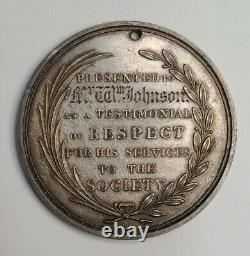 Royal Standard Benefit Society Silver Reward Medal named Mr Wm Johnson 48 mm