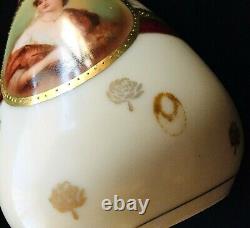 Royal Vienna Madam Lebrun Portrait Medallion Antique Porcelain Miniature Vase