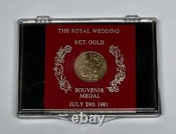 Royal Wedding 9CT. 375 Gold Souvenir Prince Charles & Diana Spencer July 29 1981