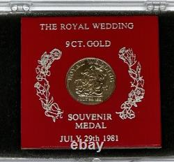 Royal Wedding 9CT. 375 Gold Souvenir Prince Charles & Diana Spencer July 29 1981