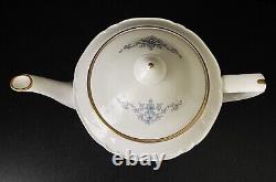 Royal Worcester England Blue Medallion Footed Tea Pot Teapot & Lid