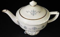 Royal Worcester England Blue Medallion Footed Tea Pot Teapot & Lid