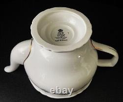 Royal Worcester England Blue Medallion Footed Tea Pot Teapot & Lid