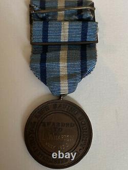 Royal life saving society established 1891 medal bronze Orig Box. 1938