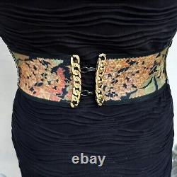 Royal luxury belt woman vintage iconic embroidered italian sequins faux leather