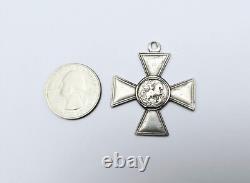 Russia Imperial Cross Of St. George Medal Order 641645 Sterling Silver