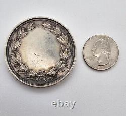 Russian Antique Imperial Silver Table Medal Large