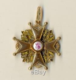 Russian Imperial Antique badge medal Order St. Stanislav Gold (1493a)
