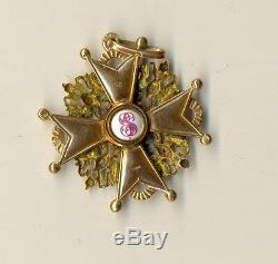 Russian Imperial Antique badge medal Order St. Stanislav Gold (1493a)