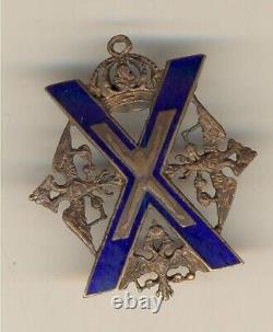 Russian Imperial Military Bronze Badge with enamel order medal (#1940)