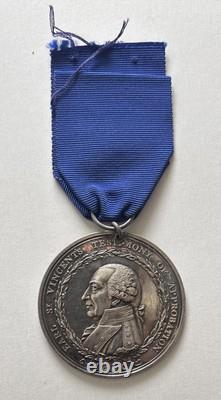 SCARCE 1800 ROYAL NAVY SILVER MEDAL? Earl St. Vincent's Medal? Very Fine-holed