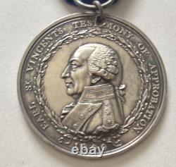 SCARCE 1800 ROYAL NAVY SILVER MEDAL? Earl St. Vincent's Medal? Very Fine-holed