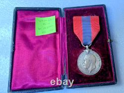 Silver George V Imperial Service Medal 1920-1930 pattern & presentation case