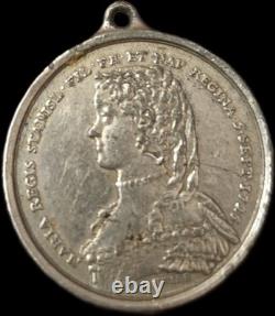 Silver Marriage Medallion 1725 Wedding of King Louis XV Queen Marie Leszczynska