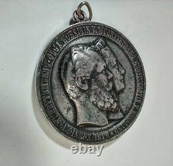 Silver Medal 25th Anny. Marriage King Charles I of Württemberg & Olga Romanov