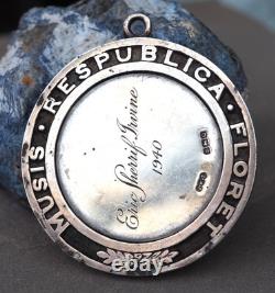 Silver Royal High School Edinburgh John Marshall Medal 1940 Hallmark 74g