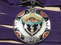 Sterling Royal Order Jester Medal Orig. Linen Original Leather Pouch Never Worn
