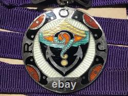 Sterling Royal Order Jester Medal Orig. Linen Original Leather Pouch Never Worn