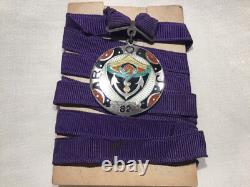 Sterling Royal Order Jester Medal Orig. Linen Original Leather Pouch Never Worn