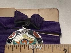 Sterling Royal Order Jester Medal Orig. Linen Original Leather Pouch Never Worn