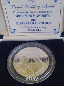 Sterling Silver 1986 Royal Wedding Prince Andrew & Sarah Ferguson Medal COA 37g