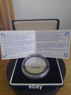 Sterling Silver 1986 Royal Wedding Prince Andrew & Sarah Ferguson Medal COA 37g