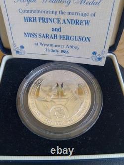 Sterling Silver 1986 Royal Wedding Prince Andrew & Sarah Ferguson Medal COA 37g