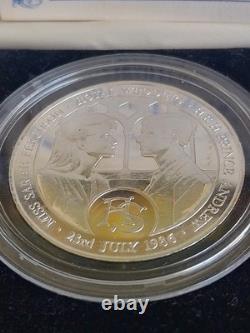 Sterling Silver 1986 Royal Wedding Prince Andrew & Sarah Ferguson Medal COA 37g