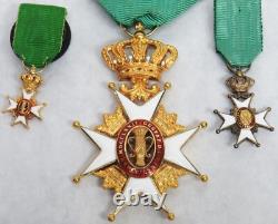 Sweden 18k Gold Enamel 1st Class Knight Of Vasa Royal Order 3 Medal Set Cased