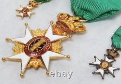 Sweden 18k Gold Enamel 1st Class Knight Of Vasa Royal Order 3 Medal Set Cased