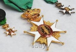 Sweden 18k Gold Enamel 1st Class Knight Of Vasa Royal Order 3 Medal Set Cased