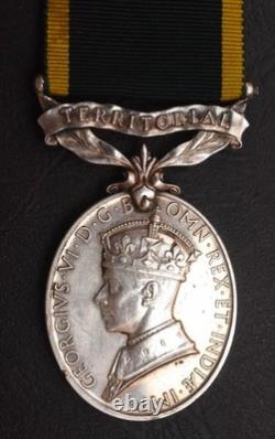 Territorial Medal David G Boyce Royal Artillery From Glasgow WW2 Service