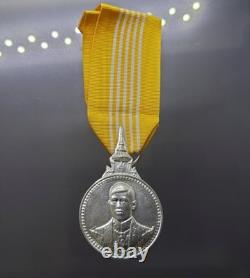 Thailand Silver Medal with Ribbon King's Rama X 60th Birthday 2012 For Men Style