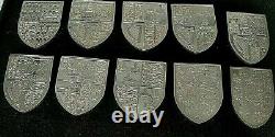 The Royal Arms Set of 10 Silver Shield Medallion for the Silver Jubilee 1977