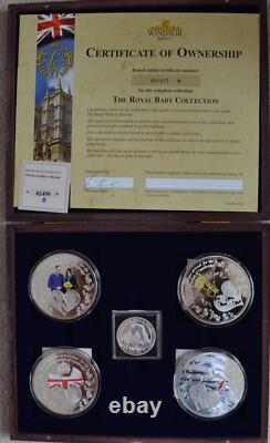 The Royal Baby Collection 4 Medallion Set Windsor Mint+2013 Australia $1 Silver