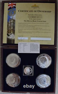 The Royal Baby Collection 4 Medallion Set Windsor Mint+2013 Australia $1 Silver
