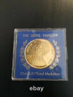 The Royal Pavilion George IV 1763 1830 22 Kt Gold Plated Medallion Rare